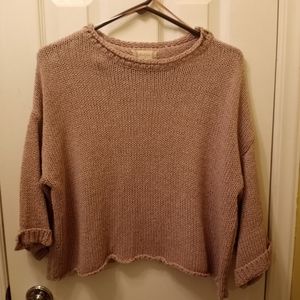 Altar'd State Lavender Knit Cropped Sweater